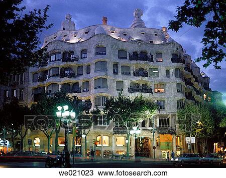 Mil? House, La Pedrera (Gaud?, 1906-1912). Barcelona. Spain View Large Photo Image Stock Image - Mil? House, La Pedrera (Gaud?, 1906-1912). Barcelona. Spain. Fotosearch