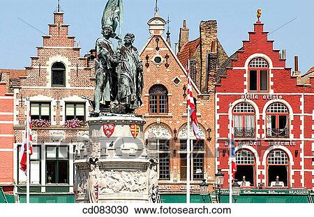 Monument to Jan Breydel and Pieter de Coninck in the Markt (Market Square). Brugge. Flanders, Belgium View Large Photo Image Stock Image - Monument to Jan Breydel and Pieter de Coninck in the Markt (Market Square). Brugge. Flanders, Belgium. Fotosearch