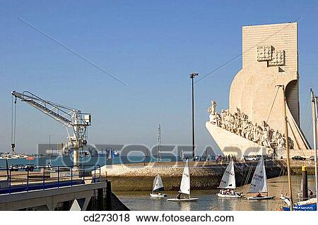 Monument to the Discoveries over Belem harbour, Lisbon. Portugal View Large Photo Image Stock Photo - Monument to the Discoveries over Belem harbour, Lisbon. Portugal. Fotosearch