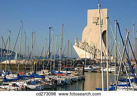 Monument to the Discoveries over Belem harbour, Lisbon. Portugal View Large Photo Image Stock Photo - Monument to the Discoveries over Belem harbour, Lisbon. Portugal. Fotosearch