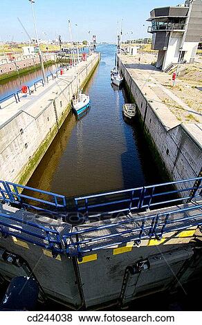 Noordersluis (Northern Lock) in Noordzeekanaal (North Sea Canal). Ijmuiden. Netherlands. View Large Photo Image Stock Photo - Noordersluis (Northern Lock) in Noordzeekanaal (North Sea Canal). Ijmuiden. Netherlands.. Fotosearch