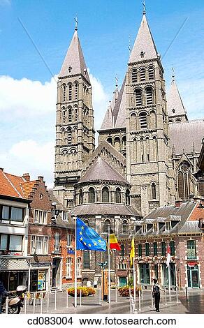 Notre Dame cathedral. Tournai. Hainaut, Belgium View Large Photo Image Picture - Notre Dame cathedral. Tournai. Hainaut, Belgium. Fotosearch