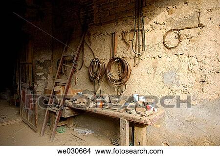 Picture - Old abandoned carpenter's workshop. Huesca, Arag? n, Spain. Fotosearch