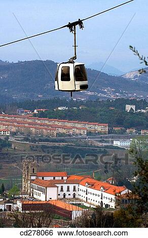 Old convent o Santa Marinha da Costa (now state-run hotel) and Monte da Penha cableway, Guimar? es. Minho, Portugal View Large Photo Image Stock Photograph - Old convent o Santa Marinha da Costa (now state-run hotel) and Monte da Penha cableway, Guimar? es. Minho, Portugal. Fotosearch