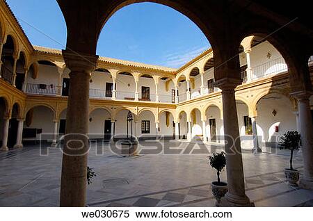Old University courtyard (built 16th century), Osuna. Sevilla province, Andalusia. Spain View Large Photo Image Stock Photography - Old University courtyard (built 16th century), Osuna. Sevilla province, Andalusia. Spain. Fotosearch