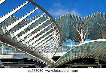Oriente train station, Parque das Na??es. Lisbon, Portugal View Large Photo Image Stock Image - Oriente train station, Parque das Na??es. Lisbon, Portugal. Fotosearch