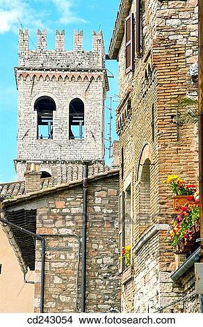 Picture - Palazzo del Capitano del Popolo in Piazza del Comune. Assisi. Umbria, Italy. Fotosearch