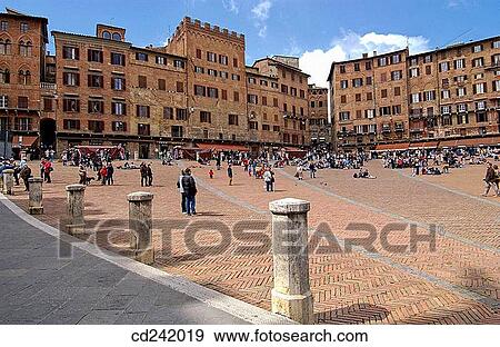 Piazza del Campo. Siena. Tuscany, Italy View Large Photo Image Stock Photo - Piazza del Campo. Siena. Tuscany, Italy. Fotosearch