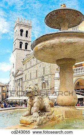 Piazza del Comune with Palazzo del Capitano del Popolo and Temple of Minerva in background. Assisi. Umbria, Italy View Large Photo Image Stock Photography - Piazza del Comune with Palazzo del Capitano del Popolo and Temple of Minerva in background. Assisi. Umbria, Italy. Fotosearch