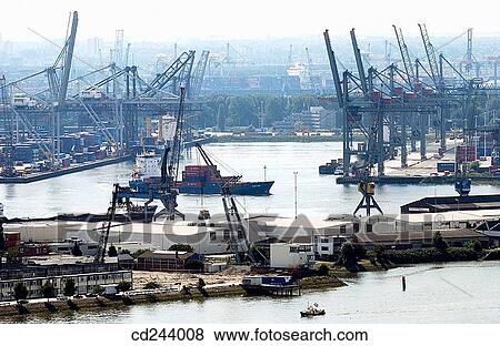 Port, Nieuwe Maas river. Rotterdam. Netherlands View Large Photo Image Stock Photo - Port, Nieuwe Maas river. Rotterdam. Netherlands. Fotosearch