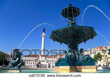 Pra? a D. Pedro IV (aka Rossio Square), Lisbon. Portugal View Large Photo Image Stock Image - Pra? a D. Pedro IV (aka Rossio Square), Lisbon. Portugal. Fotosearch
