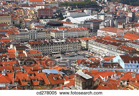 Pra? a da Figueira, view from St. George's Castle to city, Lisbon. Portugal View Large Photo Image Stock Photography - Pra? a da Figueira, view from St. George's Castle to city, Lisbon. Portugal. Fotosearch