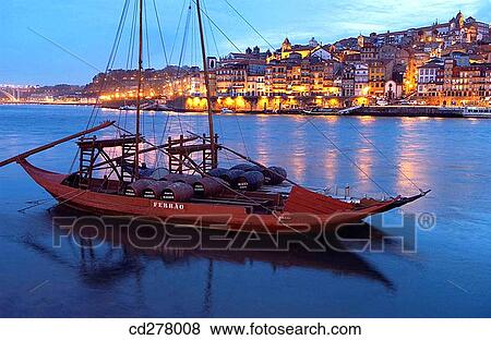 ? Rabelos? (typical barges) on Douro river. Vila Nova de Gaia, Porto. Portugal View Large Photo Image Stock Photo - ? Rabelos? (typical barges) on Douro river. Vila Nova de Gaia, Porto. Portugal. Fotosearch