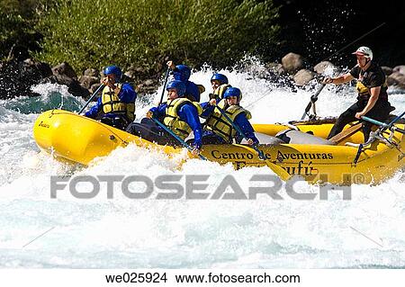 Rafting. Chile View Large Photo Image Picture - Rafting. Chile. Fotosearch