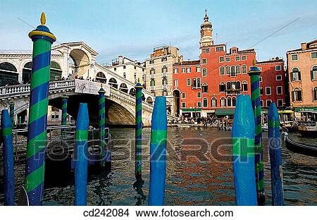 Rialto Bridge on Grand Canal. Venice. Veneto, Italy View Large Photo Image Picture - Rialto Bridge on Grand Canal. Venice. Veneto, Italy. Fotosearch