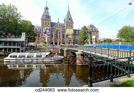 Rijksmuseum and Singel canal. Amsterdam. Netherlands View Large Photo Image Stock Image - Rijksmuseum and Singel canal. Amsterdam. Netherlands. Fotosearch