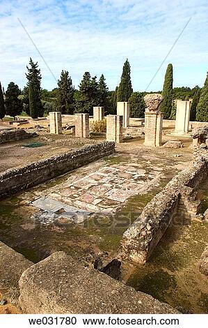 Roman ruins at Italica. Sevilla province, Andalusia, Spain View Large Photo Image Stock Image - Roman ruins at Italica. Sevilla province, Andalusia, Spain. Fotosearch
