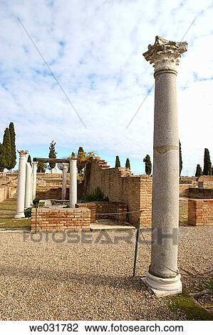 Roman ruins at Italica. Sevilla province, Andalusia, Spain View Large Photo Image Stock Image - Roman ruins at Italica. Sevilla province, Andalusia, Spain. Fotosearch