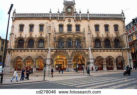 Rossio train station, Lisbon. Portugal View Large Photo Image Stock Photograph - Rossio train station, Lisbon. Portugal. Fotosearch
