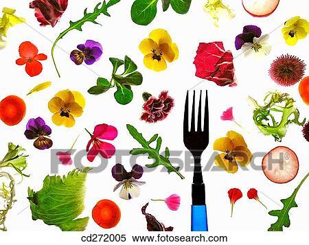 Salad edible flowers View Large Photo Image Stock Photography - Salad edible flowers. Fotosearch