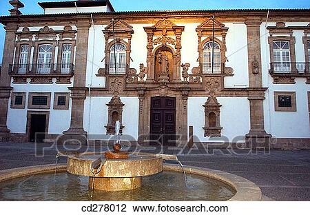 Stock Image - Santa Clara convent, City Hall of Guimar? es. Minho, Portugal. Fotosearch