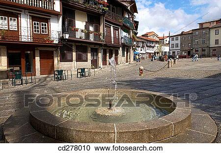 Santiago Square, Guimar? es. Minho, Portugal View Large Photo Image Stock Image - Santiago Square, Guimar? es. Minho, Portugal. Fotosearch