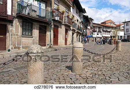 Santiago Square, Guimar? es. Minho, Portugal View Large Photo Image Stock Photograph - Santiago Square, Guimar? es. Minho, Portugal. Fotosearch
