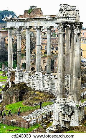 Saturn's Temple, Roman Forum. Rome. Italy View Large Photo Image Stock Image - Saturn's Temple, Roman Forum. Rome. Italy. Fotosearch