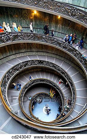 Spiral stairs by Donato Bramante at Vatican Museums. Vatican City, Rome. Italy View Large Photo Image Stock Photo - Spiral stairs by Donato Bramante at Vatican Museums. Vatican City, Rome. Italy. Fotosearch