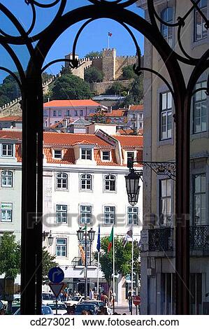 St. George's Castle seen from inside Rossio station, Lisbon. Portugal View Large Photo Image Stock Image - St. George's Castle seen from inside Rossio station, Lisbon. Portugal. Fotosearch