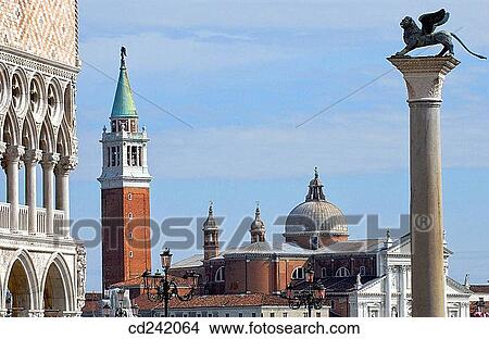 St. Mark's Square with Doge's Palace on the left and church of San Giorgio Maggiore in background. Venice. Veneto, Italy View Large Photo Image Picture - St. Mark's Square with Doge's Palace on the left and church of San Giorgio Maggiore in background. Venice. Veneto, Italy. Fotosearch