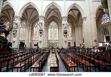 Stock Photo - St. Michael's cathedral (aka St. Gudule? s). Brussels. Belgium. Fotosearch
