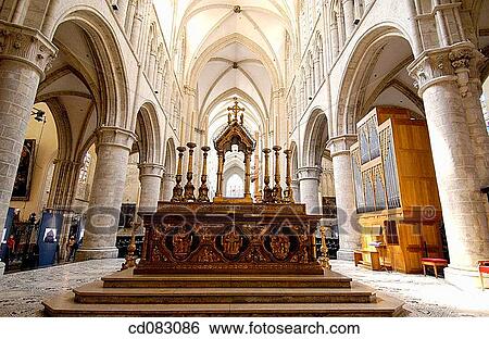 Stock Photograph - St. Michael's cathedral (aka St. Gudule? s). Brussels. Belgium. Fotosearch