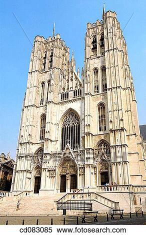 Stock Photography - St. Michael's cathedral (aka St. Gudule? s). Brussels. Belgium. Fotosearch