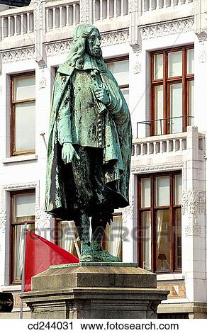 Stock Image - Statue of Johan de Witt in the Buitenhof. The Hague. Netherlands. Fotosearch
