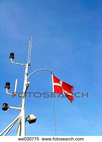 The danish flag on ship mast View Large Photo Image Stock Photography - The danish flag on ship mast. Fotosearch