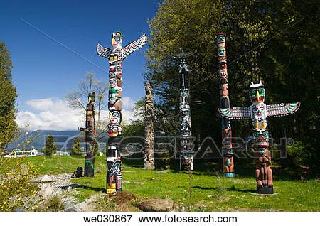 Totem pole exhibit, Stanley Park. Vancouver. British Columbia, Canada View Large Photo Image Stock Photo - Totem pole exhibit, Stanley Park. Vancouver. British Columbia, Canada. Fotosearch