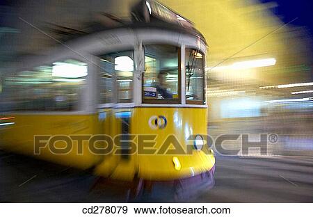 Tram in Rua da Concei??o, Lisbon. Portugal View Large Photo Image Stock Photo - Tram in Rua da Concei??o, Lisbon. Portugal. Fotosearch