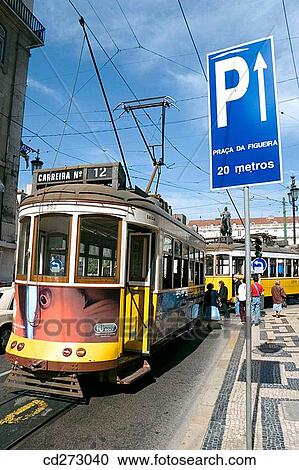 Stock Image - Tram, Lisbon. Portugal. Fotosearch
