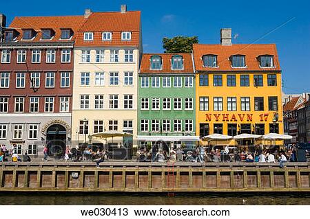 Typical architecture and boats at Nyhavn canal, Copenhagen, Denmark View Large Photo Image Stock Image - Typical architecture and boats at Nyhavn canal, Copenhagen, Denmark. Fotosearch