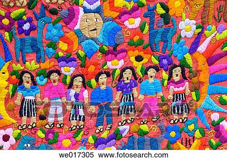 Tzutuhil embroidery. Traditional small city of Santiago Atitlan on lake Atitlan. Mostly populated with Tzutuhil and Cackchiquels indians. Guatemala. View Large Photo Image Stock Photography - Tzutuhil embroidery. Traditional small city of Santiago Atitlan on lake Atitlan. Mostly populated with Tzutuhil and Cackchiquels indians. Guatemala.. Fotosearch