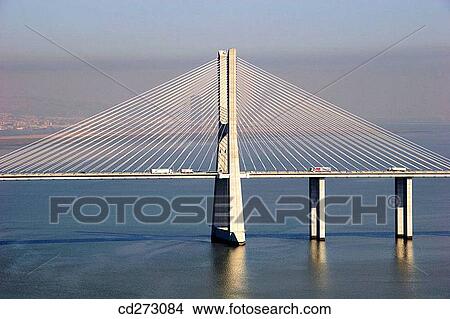 Vasco da Gama bridge, Lisbon. Portugal View Large Photo Image Picture - Vasco da Gama bridge, Lisbon. Portugal. Fotosearch