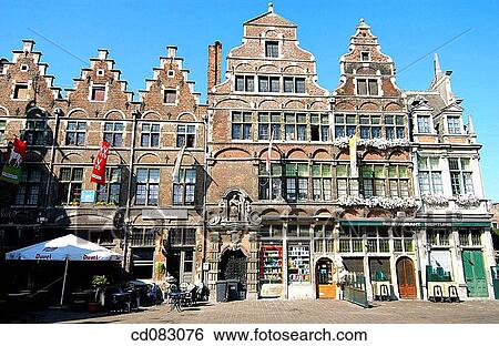 Veerleplein (? Veerle Square? ). Ghent. Flanders, Belgium View Large Photo Image Stock Photograph - Veerleplein (? Veerle Square? ). Ghent. Flanders, Belgium. Fotosearch