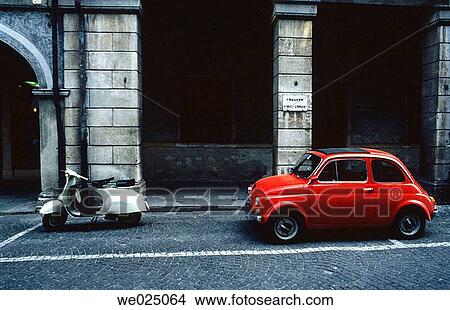 Vespa and Fiat Topolino. Verona. Veneto, Italy View Large Photo Image Picture - Vespa and Fiat Topolino. Verona. Veneto, Italy. Fotosearch