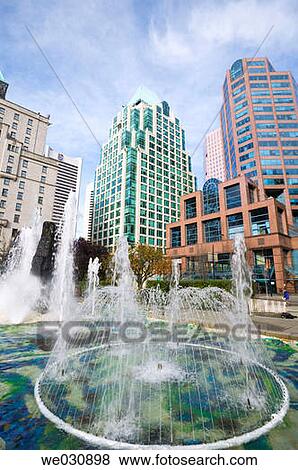View from Art Gallery Fountains, Vancouver. British Columbia, Canada View Large Photo Image Stock Photo - View from Art Gallery Fountains, Vancouver. British Columbia, Canada. Fotosearch