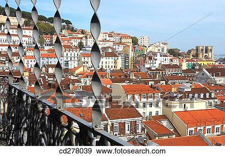 View from the Santa Justa elevator, Lisbon. Portugal View Large Photo Image Stock Photo - View from the Santa Justa elevator, Lisbon. Portugal. Fotosearch