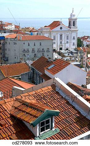View on Alfama district from the Miradouro Santa Luzia, Lisbon. Portugal View Large Photo Image Stock Image - View on Alfama district from the Miradouro Santa Luzia, Lisbon. Portugal. Fotosearch