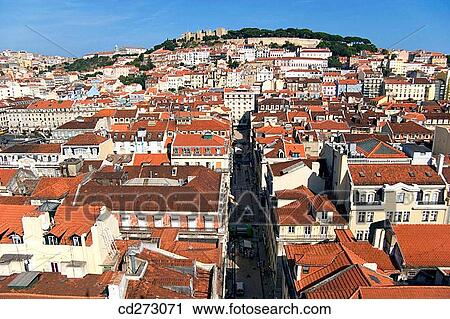 View over city to St. George's Castle, Lisbon. Portugal View Large Photo Image Stock Image - View over city to St. George's Castle, Lisbon. Portugal. Fotosearch