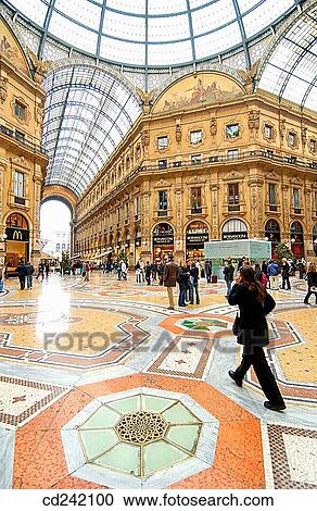 Vittorio Emanuele II Gallery. Milan. Lombardy, Italy View Large Photo Image Stock Image - Vittorio Emanuele II Gallery. Milan. Lombardy, Italy. Fotosearch