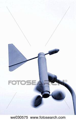 Stock Photography - Weather vane instrument that records wind speed and direction. Fotosearch